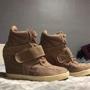 ZIGI Taupe High Top Sneakers Wedges